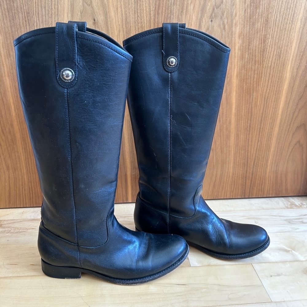 Frye Melissa black riding boots